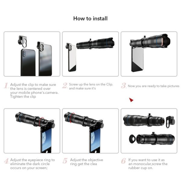 لنز موبایل تله زوم Apexel 36X - Image 3