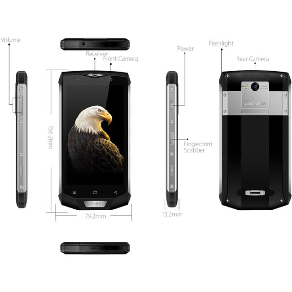 گوشی موبایل بلک ویو Blackview Bv8000Pro 64GB نقره ای - Image 2