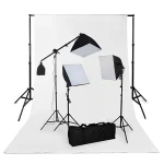 کیت سه شاخه نور 9 لامپ همراه فون بک گراند Continuous Lighting Kit 9 Lamps