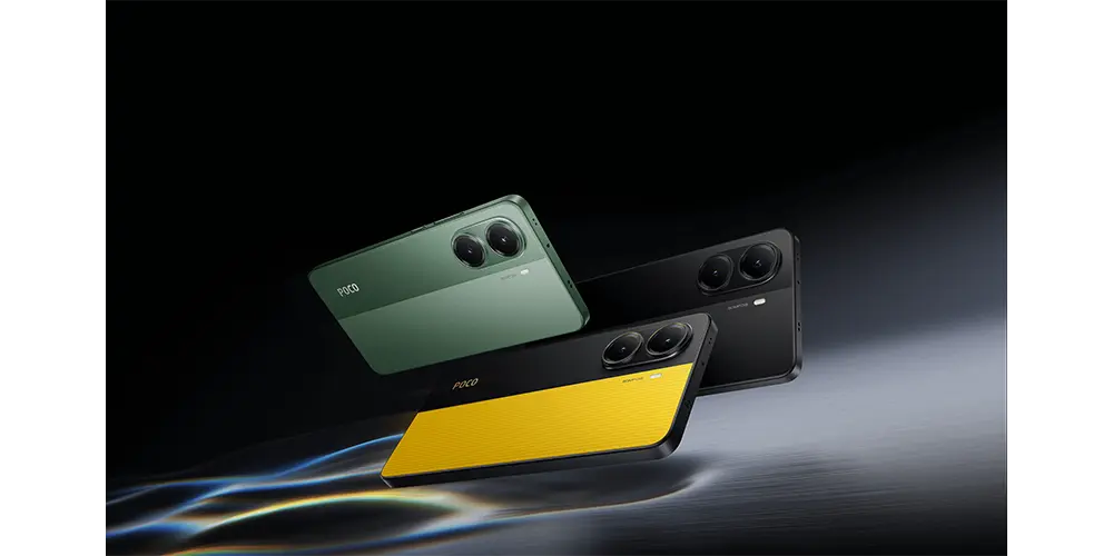 سه رنگ مختلف گوشی Poco X7 Pro – زرد، مشکی، سبز