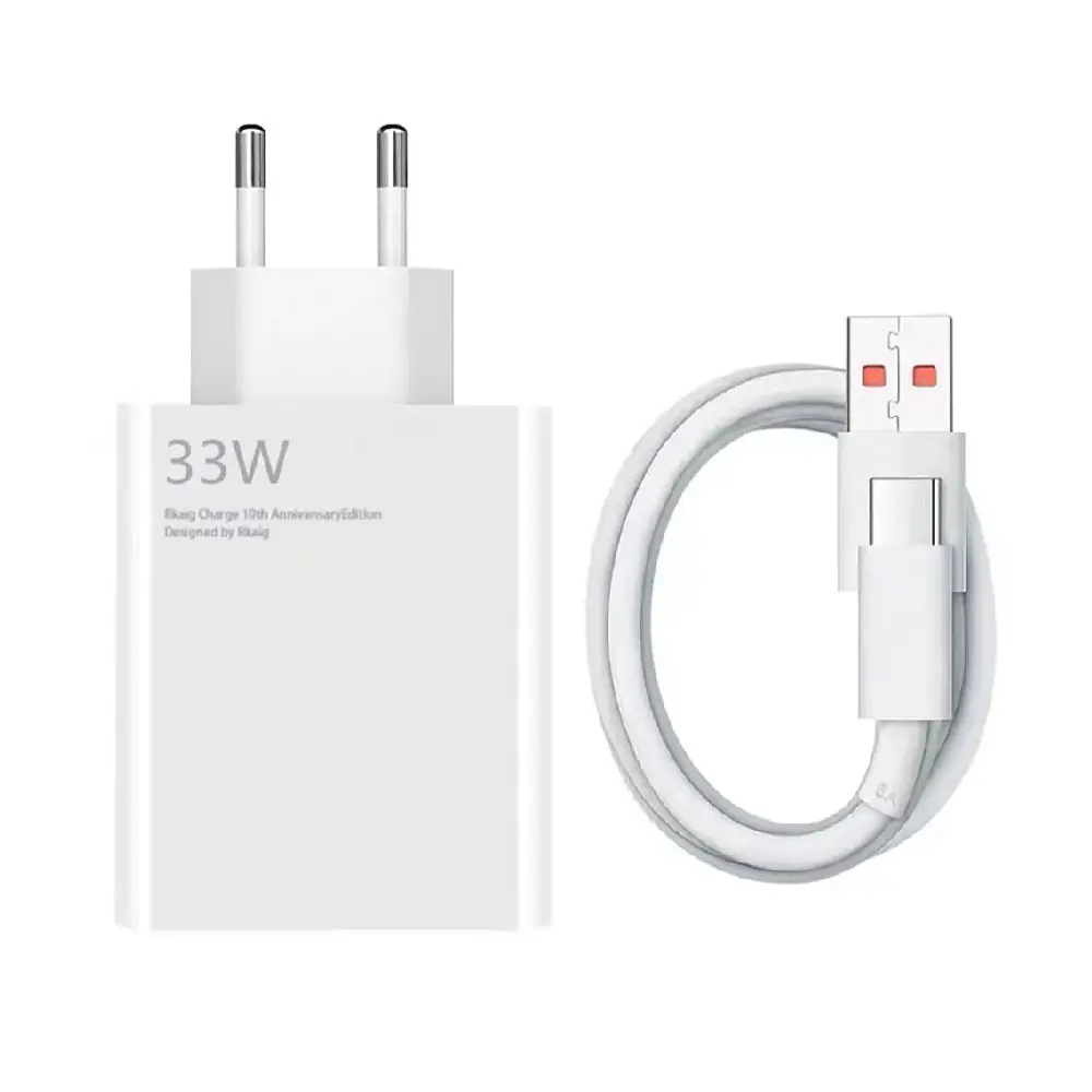 xiaomi 33W wall charger with type-c cable شارژر شیائومی 33W دو پین همراه با کابل تایپ سی اورجینال - Image 1