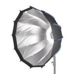نمای داخلی اکتاباکس پارابولیک آراروکس Ararox QR-P90 Parabolic Softbox (90cm) با پوشش نقره ای بازتابنده برای افزایش شدت و یکنواختی نور در نورپردازی استودیویی